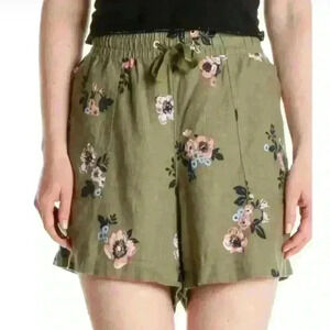 Nautica Sustainably Crafted Pull-On Floral Linen Blend Shorts Size XXL